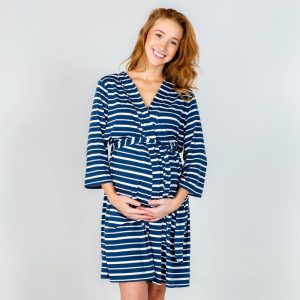 All4Ella Robe - Navy & White Stripe